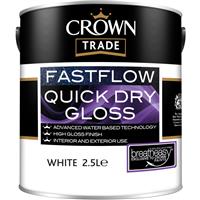 Crown Trade Fastflow Quick Dry Gloss Paint 2.5L in White