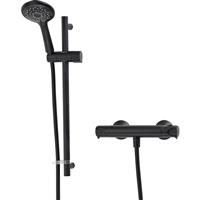 Triton Showers Triton Tian Thermostatic Bar Mixer Shower in Black Stainless Steel