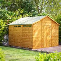 Powersheds Power Security Apex Shed 10' x 10' in Natural Timber