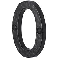 Old Hill Ironworks Door Numeral Number 0 in Black Cast Iron