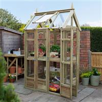 Forest Garden Victorian Walkaround Greenhouse With Auto Vent 228cm (h) x 96cm (w) x 126cm (d) in Natural Timber