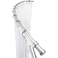 Croydex Curved Shower Curtain Rail in Chrome Aluminium