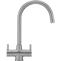 Franke Athena Mono Mixer Kitchen Tap Silk Steel in Chrome Brass