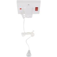 Axiom Ceiling Switch Pull Cord 45A Neon (Square) in White Plastic