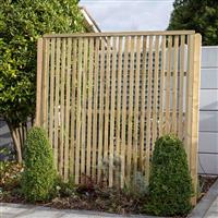Forest Garden 1.8m x 1.8m Pressure Treated Vertical Slatted Screen 180cm(h) x 180cm(w) x 4.5cm(d) (3 Pack) in Natural Timber