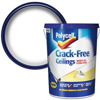 Polycell Trade Polycell Crack Free Ceilings Paint Smooth Silk 5L in White