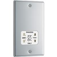 BG Polished Dual Voltage Shaver Socket in Chrome Plastic