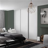 Spacepro Shaker 3 Door Sliding Wardrobe Kit Dove 1680 x 2260mm in Grey Steel/MFC