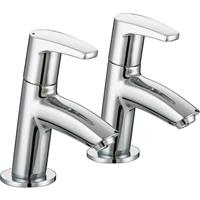 Bristan Orta Taps Basin Pillar (2 Pk) in Chrome Brass
