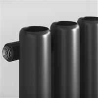 Ximax Devon Round Tube Designer Radiator 1500 x 435mm 3481Btu in Anthracite Steel