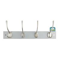 Victorian Satin Nickel on Bloc Board Hookrail Dove 4 Hook in Grey