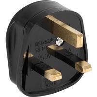 Unbranded Fused 3 Pin Tough Plug 13A in Black