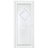 Crystal uPVC Front Door Small diamond Glass Hamburg Left Hand 920 x 2090mm Obscure Glass 920 x 2090 x 70 in white