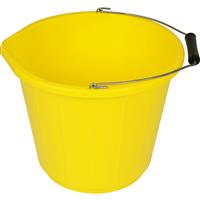 Unbranded Builders Bucket 13.5L in Yellow Plastic