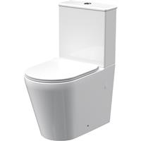 Nuie Freya Close Coupled Toilet and Slim Seat Straight Fully Shrouded in White Vitreous China