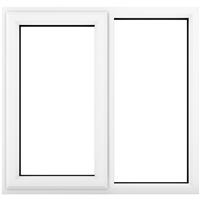 Crystal Casement uPVC Window Left Hand Opening Next To a Fixed Light 1190mm x 1040mm Clear Double Glazing in White