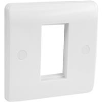 Scolmore Click Click Mode Data Face Plate 1 Gang 1 Module in White Plastic