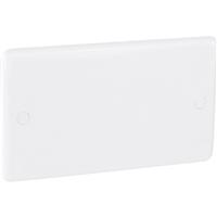 BG Low Profile Blank Plate 2 Gang in White Plastic