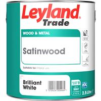 Leyland Trade Satinwood Paint 2.5L in Brilliant White