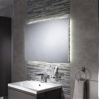 Sensio Eden LED Backlit Bathroom Mirror Cool White 900 x 600mm in Silver Mirrored Glass