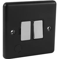 Wessex Electrical Wessex Matt Fused Spur 13A Chrome Switched in Black