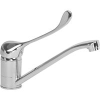 Highlife Long Handle Mono Mixer Kitchen Tap in Chrome Brass