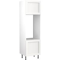 Kitchen Kit Flatpack Shaker Kitchen Cabinet Tall Double Oven Unit Ultra Matt 600mm in White MFC