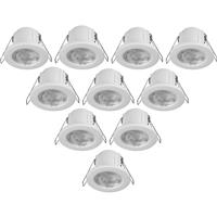 V-TAC LED 5W Integrated Dimmable Fire Rated IP65 Downlight 440lm Warm (10 Pack) in White