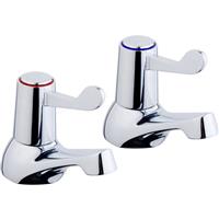 Ebb and Flo Ebb + Flo Contract Lever Taps Bath Pillar (2 Pack) in Chrome Rubber