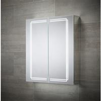 Sensio Harlow LED Mirror Bathroom Cabinet Double Door with Shaver Socket Cool White 700 x 600mm
