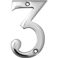 Unbranded Numeral 75mm 3 in Chrome Chrome Plated