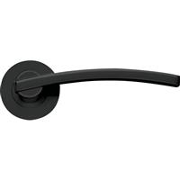 Stanza Adria Lever on Rose Door Handles Oscuro Matt Black (Pair) in Oscuro Black