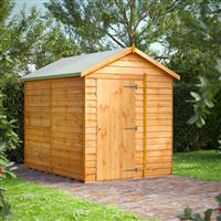 Power Overlap Apex Shed 8' x 6' No Windows in Natural Timber