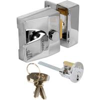 Yale Deadlocking Nightlatch Narrow in Chrome Brass