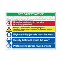 Centurion PVC Site Safety Sign Site Safety Notice