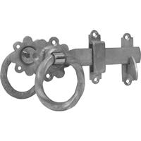 GateMate Twisted Ring Gate Latch 150mm Galvanised in Silver Galvanised Steel