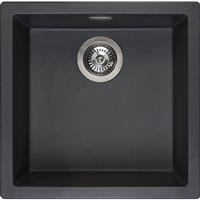 Reginox Amsterdam Composite Kitchen Sink Single Bowl Silvery in Black Granite Composite