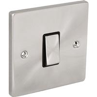 Click Deco Satin Switch 10A 1 Gang 2 Way in Chrome Stainless Steel