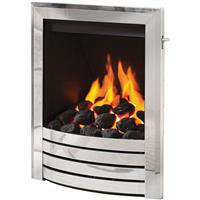 Be Modern Flare Deepline Slide Control Gas Fire 16" Inlet - Fascia in Chrome Steel