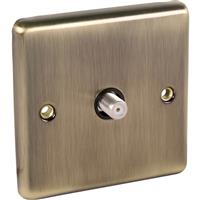 Wessex Electrical Wessex Antique Brass TV Point Satellite 1 Gang in Gold Electroplated Steel