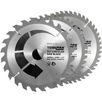 Toolpak TCT Circular Saw Blades 200 x 30mm (3 Pack) Steel