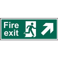Centurion Fire Safety Sign Fire Exit Up/Right 400 x 150