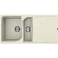 Reginox Ego Reversible Composite Kitchen Sink & Drainer 1.5 Bowl in Cream Granite Composite
