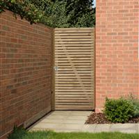 Forest Garden Pressure Treated Double Slatted Gate 183cm x 90cm in Natural Timber