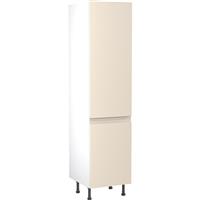 Kitchen Kit Flatpack J-Pull Kitchen Cabinet Tall Larder Unit Super Gloss 500mm in Cashmere MFC