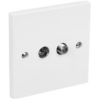 Axiom TV & Satellite Socket TV & Satellite in White Plastic