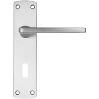 Stanza Leon Door Handles Satin Lock (Pair) in Silver Plastic