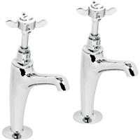 Deva Edwardian Pillar Kitchen Taps (2 Pack) in Chrome Brass