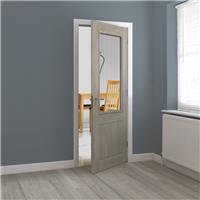 JB Kind Colorado Clear Glazed Laminate Internal Door 35 x 1981 x 838mm in Grey