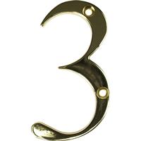Fab and Fix Fab & Fix Hardex Door Numeral 3 in Gold Zinc